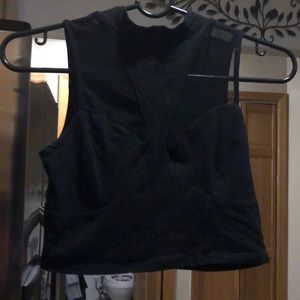 Black sheer crop top